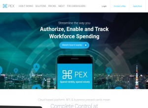 How pexcard.com looks like on a tablet such as an iPad.