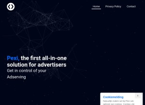 How pexi.nl looks like on a tablet such as an iPad.
