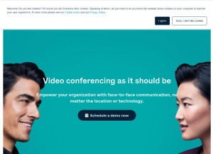 How pexip.com looks like on a tablet such as an iPad.