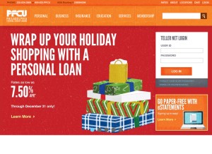 How pfcu.com looks like on a tablet such as an iPad.