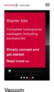 How pfeiffer-vacuum.com looks like on a mobile device such as an iPhone.