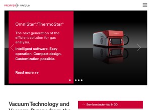 How pfeiffer-vacuum.com looks like on a tablet such as an iPad.