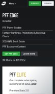How pff.com looks like on a mobile device such as an iPhone.