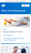 How pfizerpro.com looks like on a mobile device such as an iPhone.