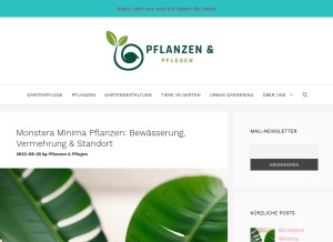 How pflanzenundpflegen.com looks like on a tablet such as an iPad.