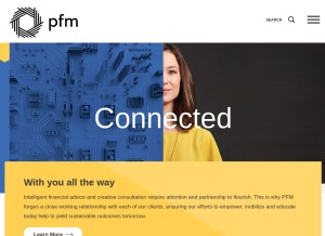 How pfm.com looks like on a tablet such as an iPad.