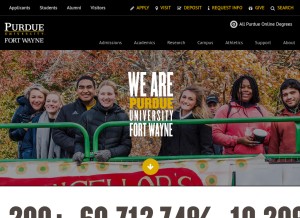 How pfw.edu looks like on a tablet such as an iPad.