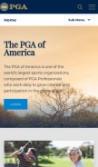 How pga.org looks like on a mobile device such as an iPhone.