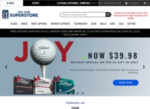 How pgatoursuperstore.com looks like on a tablet such as an iPad.
