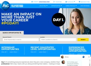 How pgcareers.com looks like on a tablet such as an iPad.