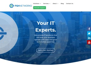 How pghnetworks.com looks like on a tablet such as an iPad.