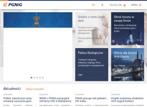 How pgnig.pl looks like on a tablet such as an iPad.