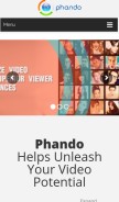 How phando.com looks like on a mobile device such as an iPhone.