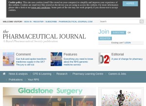 How pharmaceutical-journal.com looks like on a tablet such as an iPad.