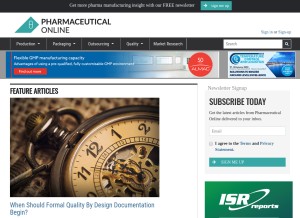 How pharmaceuticalonline.com looks like on a tablet such as an iPad.