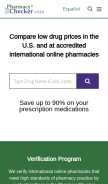 How pharmacychecker.com looks like on a mobile device such as an iPhone.