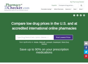 How pharmacychecker.com looks like on a tablet such as an iPad.