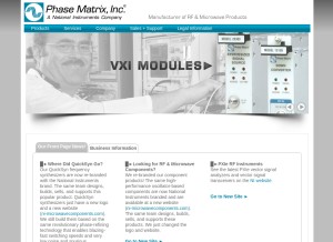 How phasematrix.com looks like on a tablet such as an iPad.