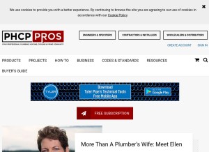 How phcppros.com looks like on a tablet such as an iPad.