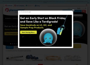 How phenomenex.com looks like on a tablet such as an iPad.