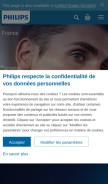 How philips.com looks like on a mobile device such as an iPhone.