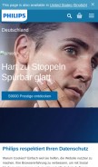 How philips.de looks like on a mobile device such as an iPhone.