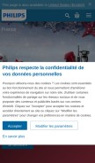 How philips.fr looks like on a mobile device such as an iPhone.