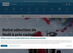 How philips.fr looks like on a tablet such as an iPad.