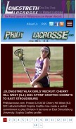 How phillylacrosse.com looks like on a mobile device such as an iPhone.