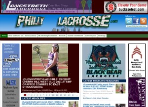 How phillylacrosse.com looks like on a tablet such as an iPad.