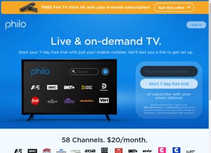 How philo.com looks like on a tablet such as an iPad.