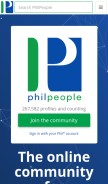 How philpeople.org looks like on a mobile device such as an iPhone.