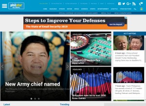 How philstar.com looks like on a tablet such as an iPad.