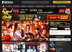 How phim33.top looks like on a tablet such as an iPad.