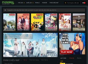 How phimonl.tv looks like on a tablet such as an iPad.