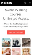 How phlearn.com looks like on a mobile device such as an iPhone.