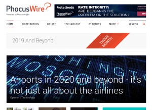 How phocuswire.com looks like on a tablet such as an iPad.