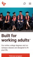 How phoenix.edu looks like on a mobile device such as an iPhone.