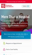 How phoenixchildrens.com looks like on a mobile device such as an iPhone.