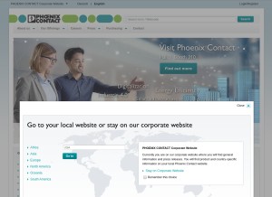 How phoenixcontact.com looks like on a tablet such as an iPad.