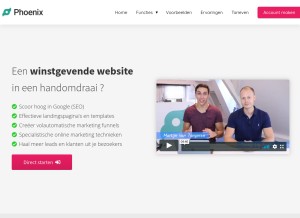 How phoenixsite.nl looks like on a tablet such as an iPad.