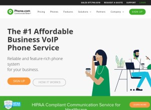 How phone.com looks like on a tablet such as an iPad.