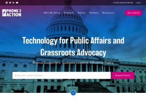 How phone2action.com looks like on a tablet such as an iPad.