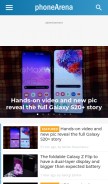 How phonearena.com looks like on a mobile device such as an iPhone.
