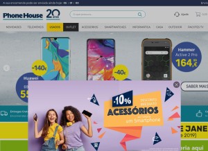 How phonehouse.pt looks like on a tablet such as an iPad.