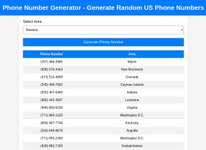 How phonenumbergenerator.tools looks like on a tablet such as an iPad.