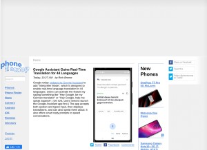 How phonescoop.com looks like on a tablet such as an iPad.