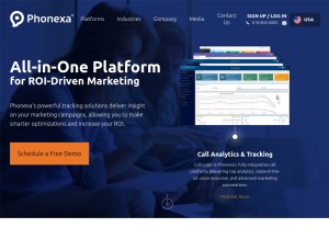 How phonexa.com looks like on a tablet such as an iPad.