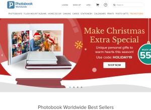 How photobookworldwide.com looks like on a tablet such as an iPad.