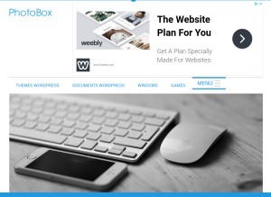 How photoboxone.com looks like on a tablet such as an iPad.